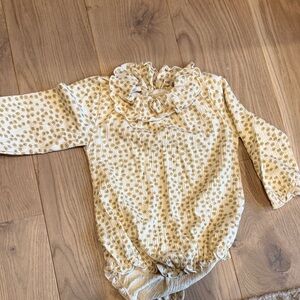 Konges Slojd Floral Ruffle Baby Onesie